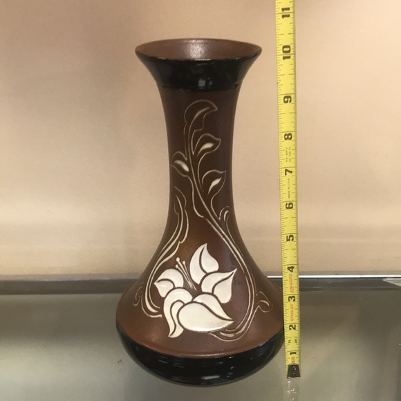 Vintage Pottery Craft Robert Maxwell Stoneware Floral Lily Vase - Picture 8 of 9